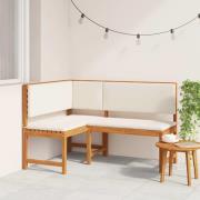 vidaXL Trädgård Stol med kudde Brun 140 x 100 x 91cm Massivt akaciaträ