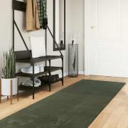 vidaXL Mellanhög mjuk och tvättbar matta HUARTE Skoggrön 500 x 80 cm