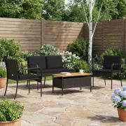 vidaXL Trädgårdset med kudde stål