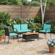 vidaXL Trädgårdset med kudde stål