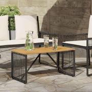 vidaXL Utomhusbord Svart och Brunt 80 x 40 x 40 cm konstrotting