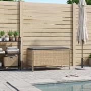 vidaXL Trädgårdspall Beige och Ljusgrå 80 x 38 x 42 cm PE Rattan