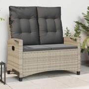 vidaXL Trädgårdsbänk med kudde 105 x 60 x 112 cm stål