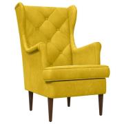 vidaXL fåtölj Gul Sammet
