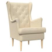 vidaXL fåtölj Kräm tyg