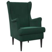 vidaXL fåtölj Mörkgrön Sammet