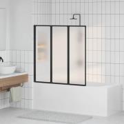 vidaXL Fällbar duschvägg Svart och Full Frost 120 x 2 x 117 cm