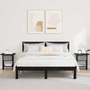 vidaXL Sängbord 2 pcs Svart Ek 41 x 40 x 45 cm Konstruerat trä
