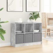 vidaXL Sideboard med låda Betonggrå 88,5 x 27,5 x 63,5 cm