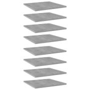 vidaXL Hyllplan 8 st betonggrå 40x40x1,5 cm konstruerat trä
