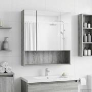 vidaXL Badrumsspegelskåp Grå Sonoma 60 x 14.5 x 70 cm Konstruerat trä