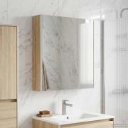 vidaXL Badrumsspegelskåp Sonoma-ek 63,5 x 15,5 x 70 cm Konstruerat trä