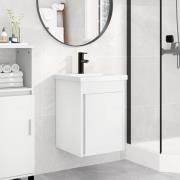 vidaXL Badrumsspegel med kran Vit 42 x 40 x 74,5 cm