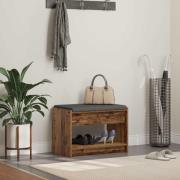 vidaXL Hallbänk Gammalt trä 63 x 38 x 45 cm Konstruerat Trä och Tyg