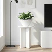 vidaXL Växtställ 2 pcs Vit högglans Ø29,5 x 40 cm Konstruerat trä
