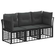 vidaXL Utomhussoffset Svart Polyester