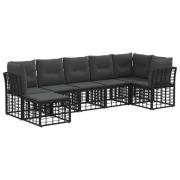 vidaXL Utomhussoffset med kudde 4 pcs Svart Polyester