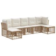 vidaXL Utomhussoffset med kudde 4 pcs Naturlig Polyester