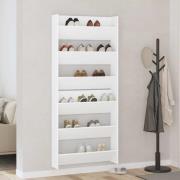 vidaXL Väggmonterade skoställ 2 st vit 80x18x90 cm konstruerat trä