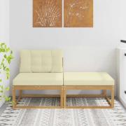 vidaXL 2 Stycke Utomhuspall Polyester Vit