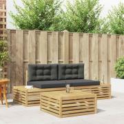 vidaXL 3 Stycke Utomhussoffset Polyester Vit