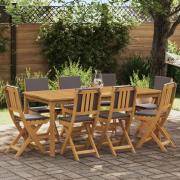 vidaXL Utemöbler Bistro Stolar med kudde 8 pcs Mörkgrå 38 x 46 x 85 cm