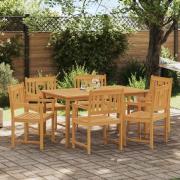 vidaXL Utomhusbänk 6 pcs Naturlig 56 x 55,5 x 90 cm Massivt Akaciaträ