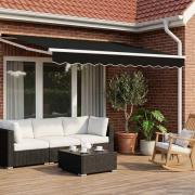vidaXL Manuell utdragbar markis med LED-lampor 3 x 2,5 m