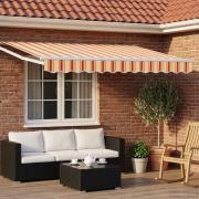 vidaXL Manuell utdragbar markis med LED-lampor 3,5 x 2,5 m