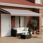 vidaXL Manuell utdragbar markis med LED-lampor 4,5 × 3 m