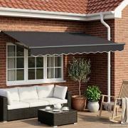 vidaXL Manuell utdragbar markis med LED-lampor Antracit 3 x 2 m