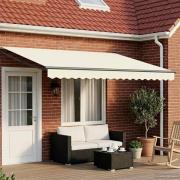 vidaXL Manuell utdragbar markis med LED-lampor 4 x 2 m