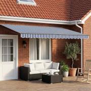 vidaXL Manuell utdragbar markis med LED-lampor 4 × 3 m