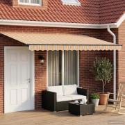 vidaXL Manuell utdragbar markis med LED-lampor 4 × 3 m