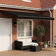 vidaXL Manuell utdragbar markis med LED-lampor 4 × 3 m