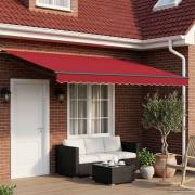 vidaXL Manuell utdragbar markis med LED-lampor 4 × 3 m