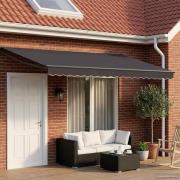 vidaXL Manuell utdragbar markis med LED-lampor Antracit 4,5 × 3 m