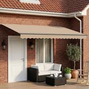 vidaXL Manuell utdragbar markis med LED-lampor 5 x 3 m