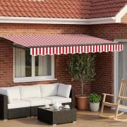 vidaXL Elektrisk Retraktabel Markis Röd och Vit 3,5 x 2,5 m