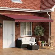 vidaXL Elektrisk Retraktabel Markis Burgunder Röd 4 × 3 m