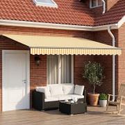 vidaXL Elektrisk Retraktabel Markis Orange och vit 4,5 × 3 m