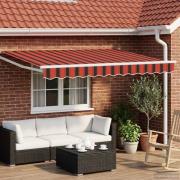 vidaXL Elektrisk Retraktabel Markis Orange, Brun, Vit 3 x 2,5 m