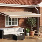 vidaXL Elektrisk Retraktabel Markis Beige och vit 3,5 x 2,5 m