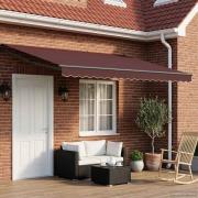 vidaXL Elektrisk Retraktabel Markis Brun och antracit 4,5 × 3 m