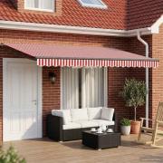 vidaXL Elektrisk Retraktabel Markis Röd, Vit, Antracit 5 x 3 m