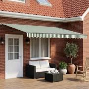 vidaXL Elektrisk Retraktabel Markis Grön, Vit, Antracit 5 x 3 m