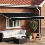 vidaXL Manuell Utdragbar Markis Svart 3,5 x 2,5 m