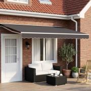 vidaXL Manuell Utdragbar Markis Antracit 4 × 3 m