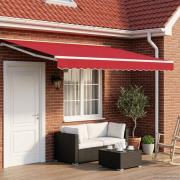 vidaXL Manuell Utdragbar Markis Röd 4 × 3 m