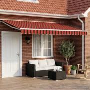 vidaXL Manuell Utdragbar Markis Orange, svart och gul 4,5 × 3 m